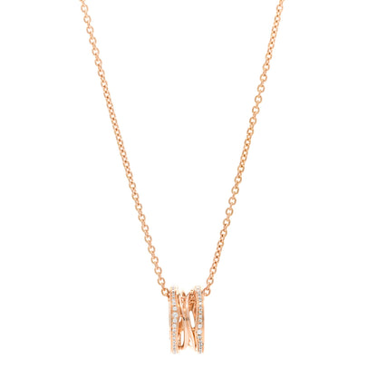 Bulgari 18K Rose Gold Diamond B.Zero1 Open Legends Pendant Necklace 1 of 4