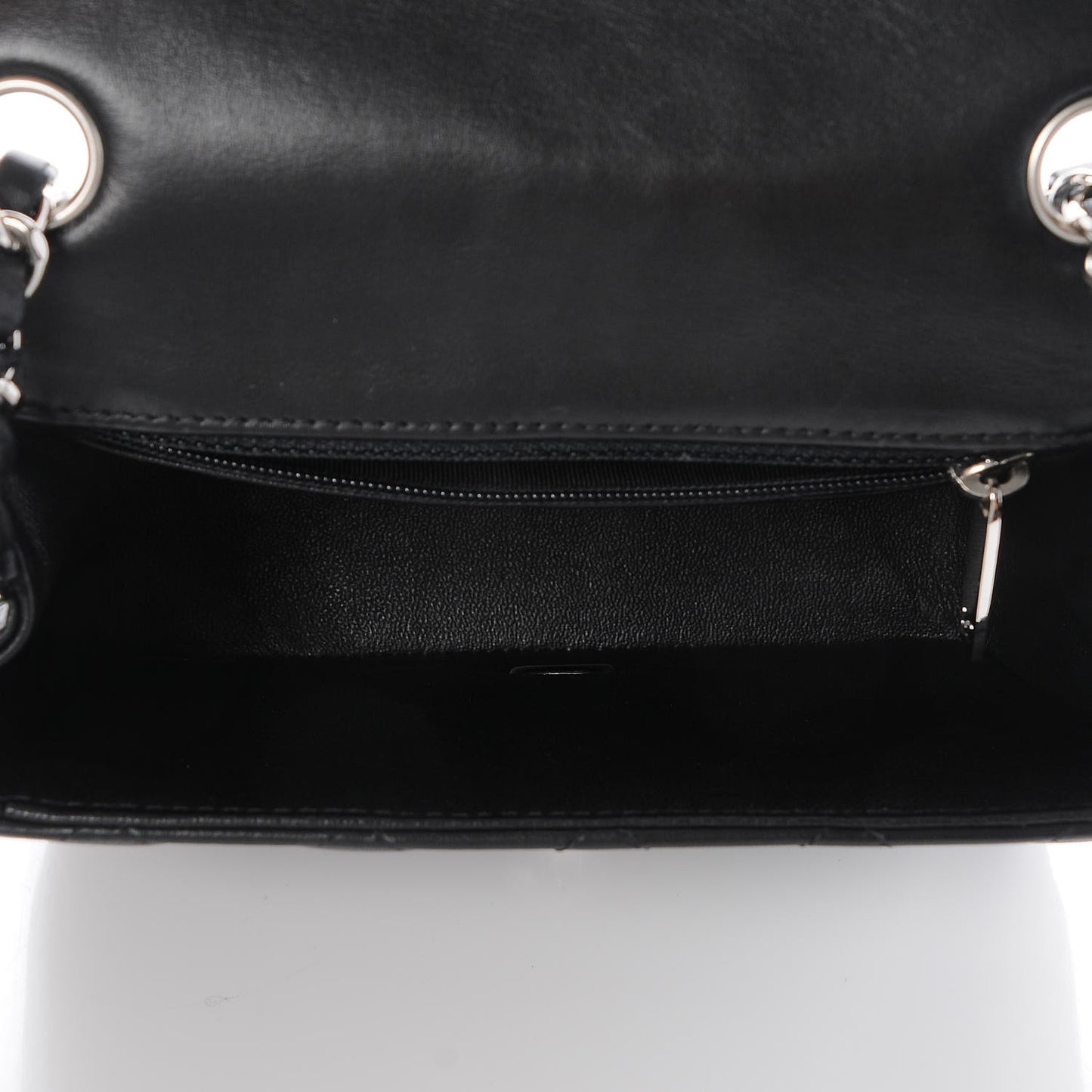 Lambskin Quilted Mini Square Flap Black