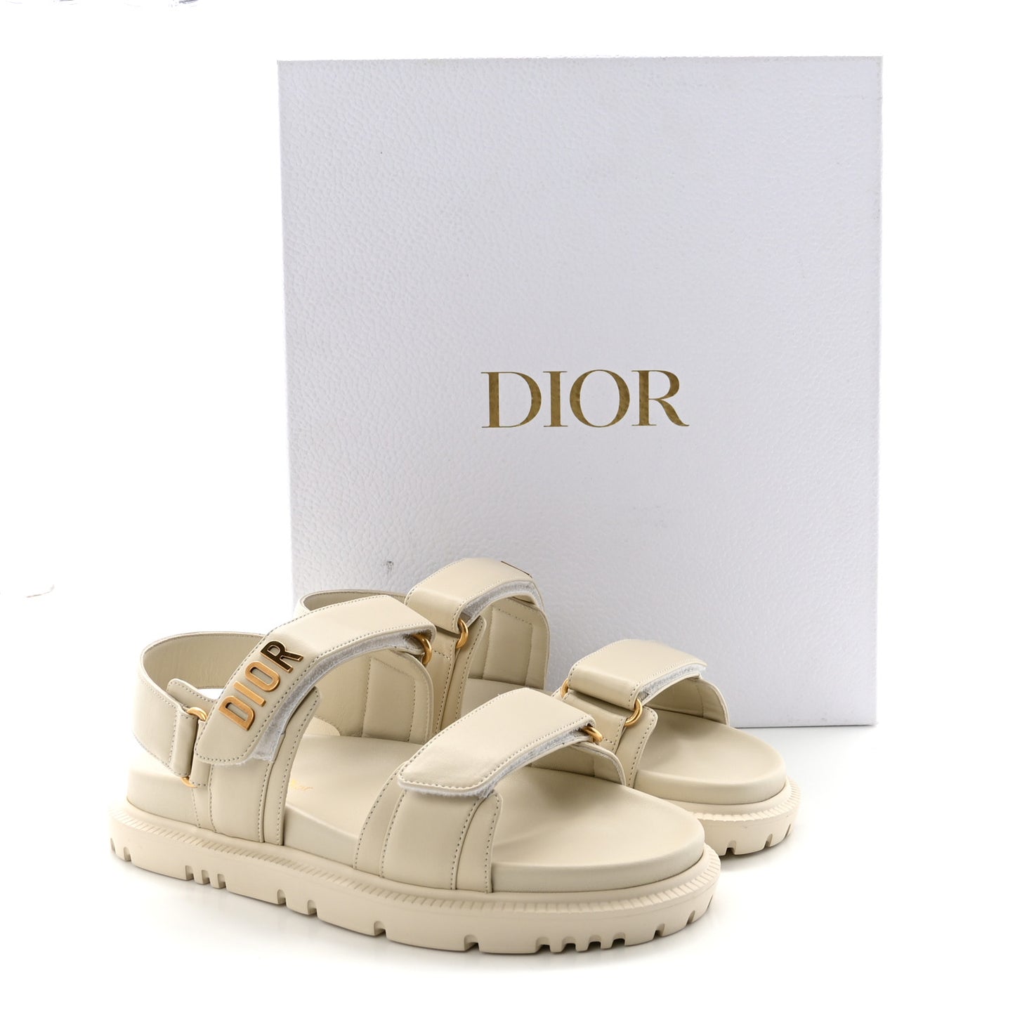 Lambskin Dioract 10mm Slide Sandals 37 Off White