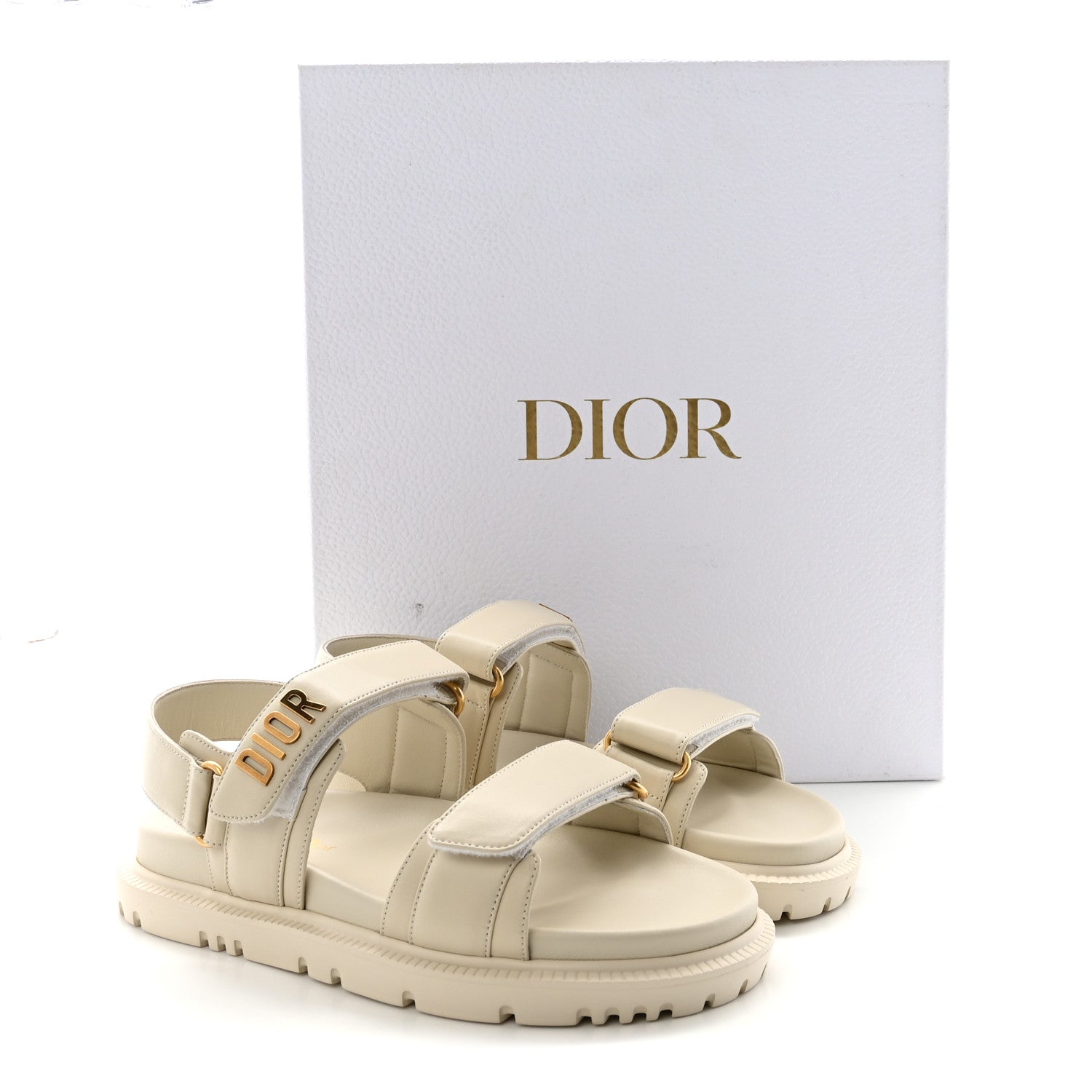 Christian Dior Lambskin Dioract 10mm Slide Sandals 37 Off White 10 of 10