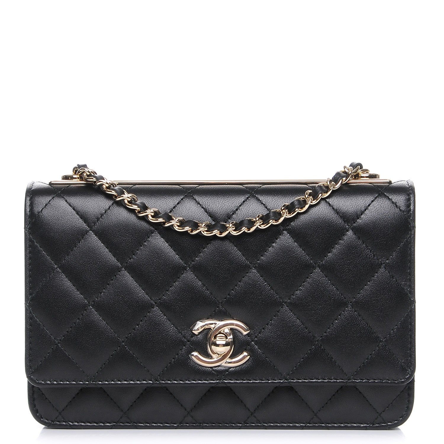Chanel Lambskin Quilted Trendy CC Wallet On Chain WOC Black 1 of 11