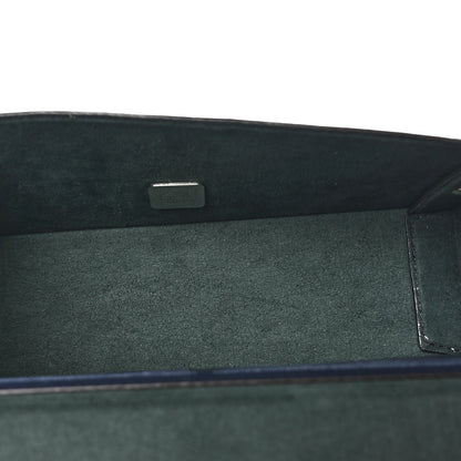 Fendi Vitello King FF Lines Embossed Bi-Color Baguette Soft Trunk Ghiaia Blue Mirto 5 of 8
