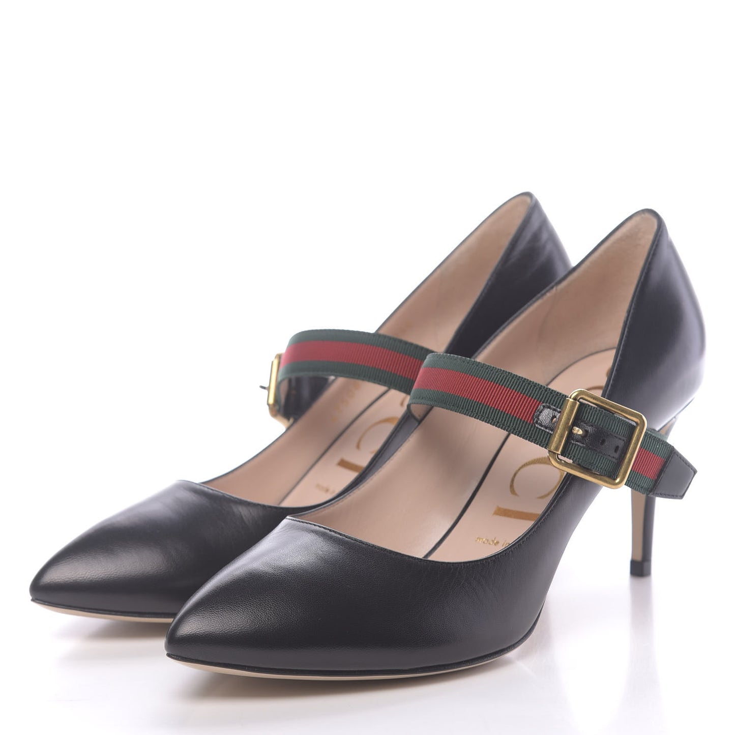 Calfskin Sylvie Mid Heel Pumps 38.5 Black