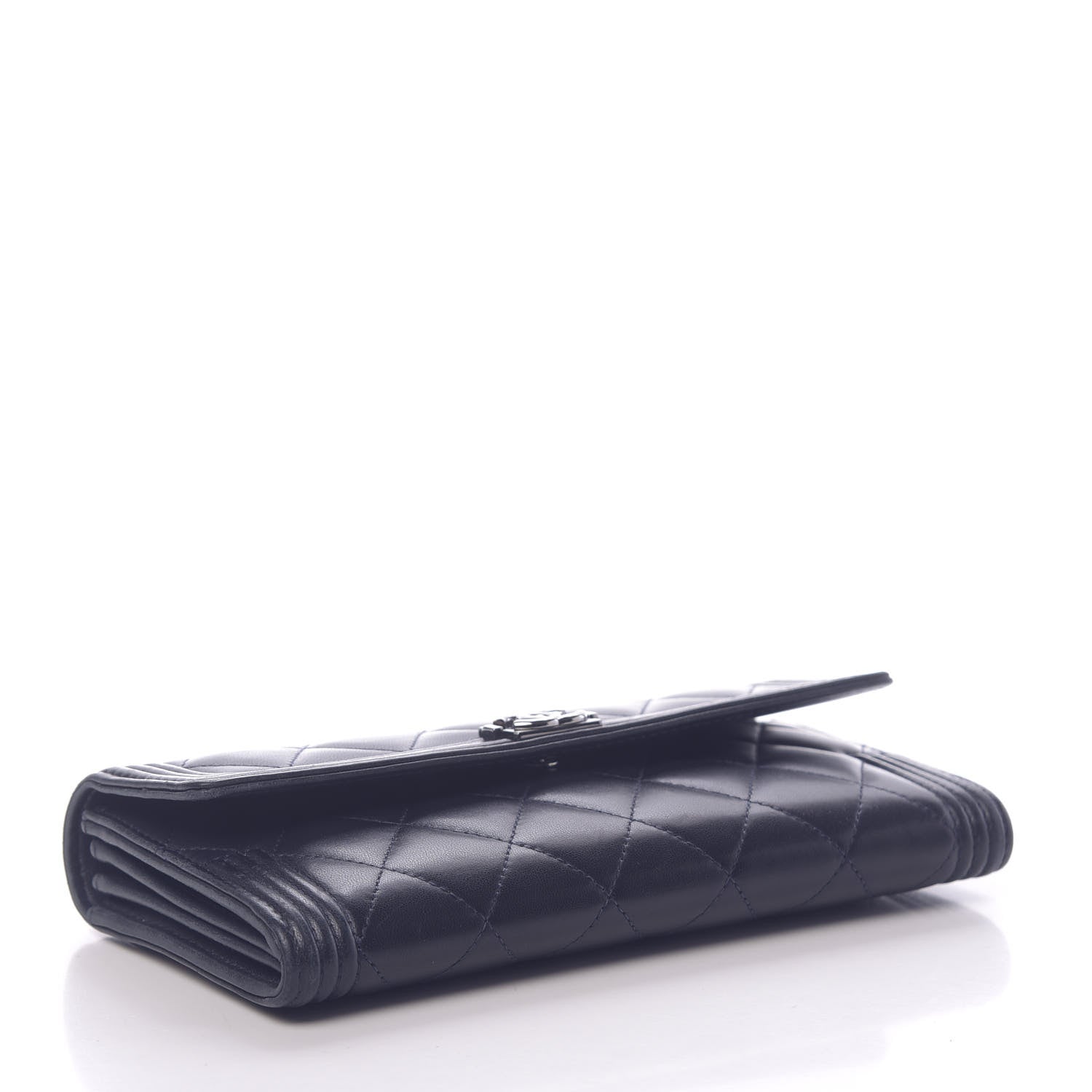 Chanel Lambskin Quilted Boy Flap Wallet Blue 4 of 9
