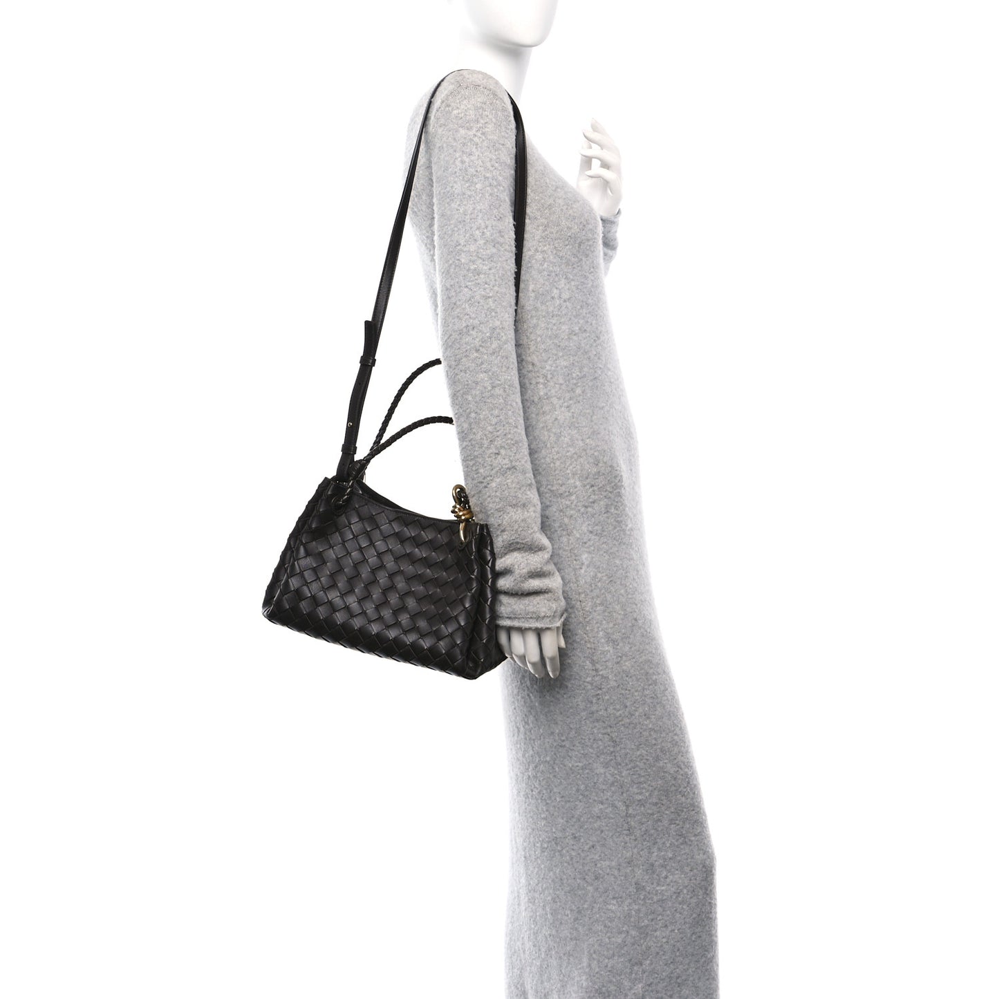Nappa Intrecciato Small Parachute Shoulder Bag Fondant