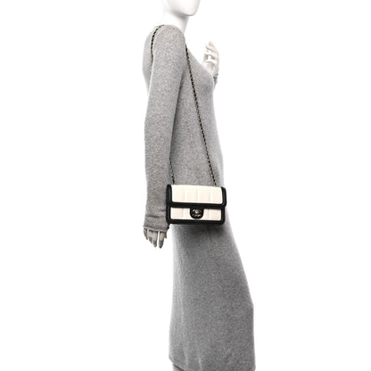 Chanel Lambskin Calfskin Mini Chocolate Bar Flap Bag White Black 2 of 10