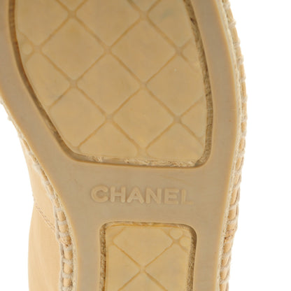 Chanel Lambskin CC Espadrilles 39 Beige Black 7 of 9
