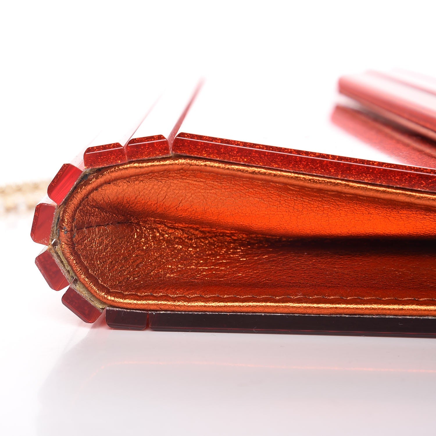 Jimmy Choo Acrylic Glitter Candy Clutch Orange 9 of 9