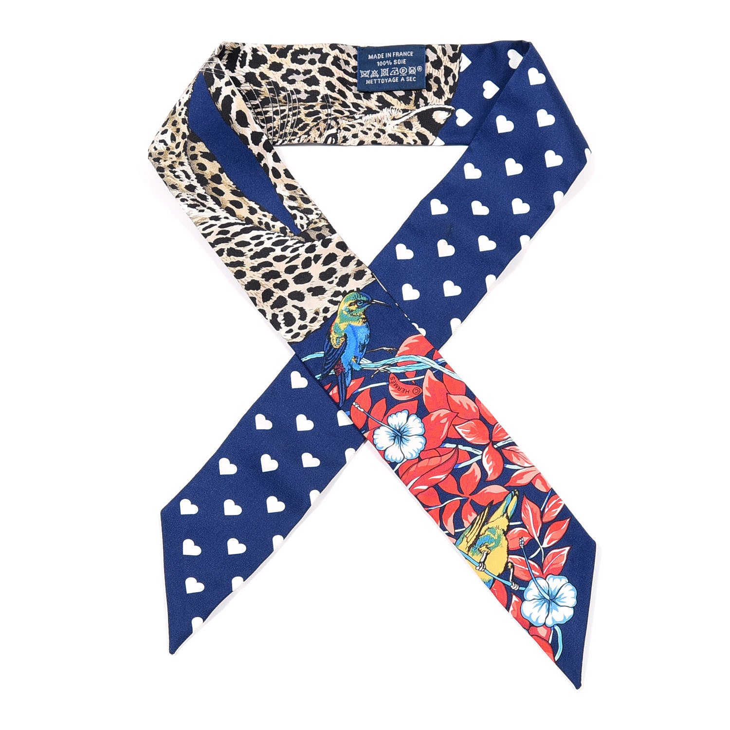 Hermes Silk Jungle Love Twilly Marine Rouge Brun 1 of 5