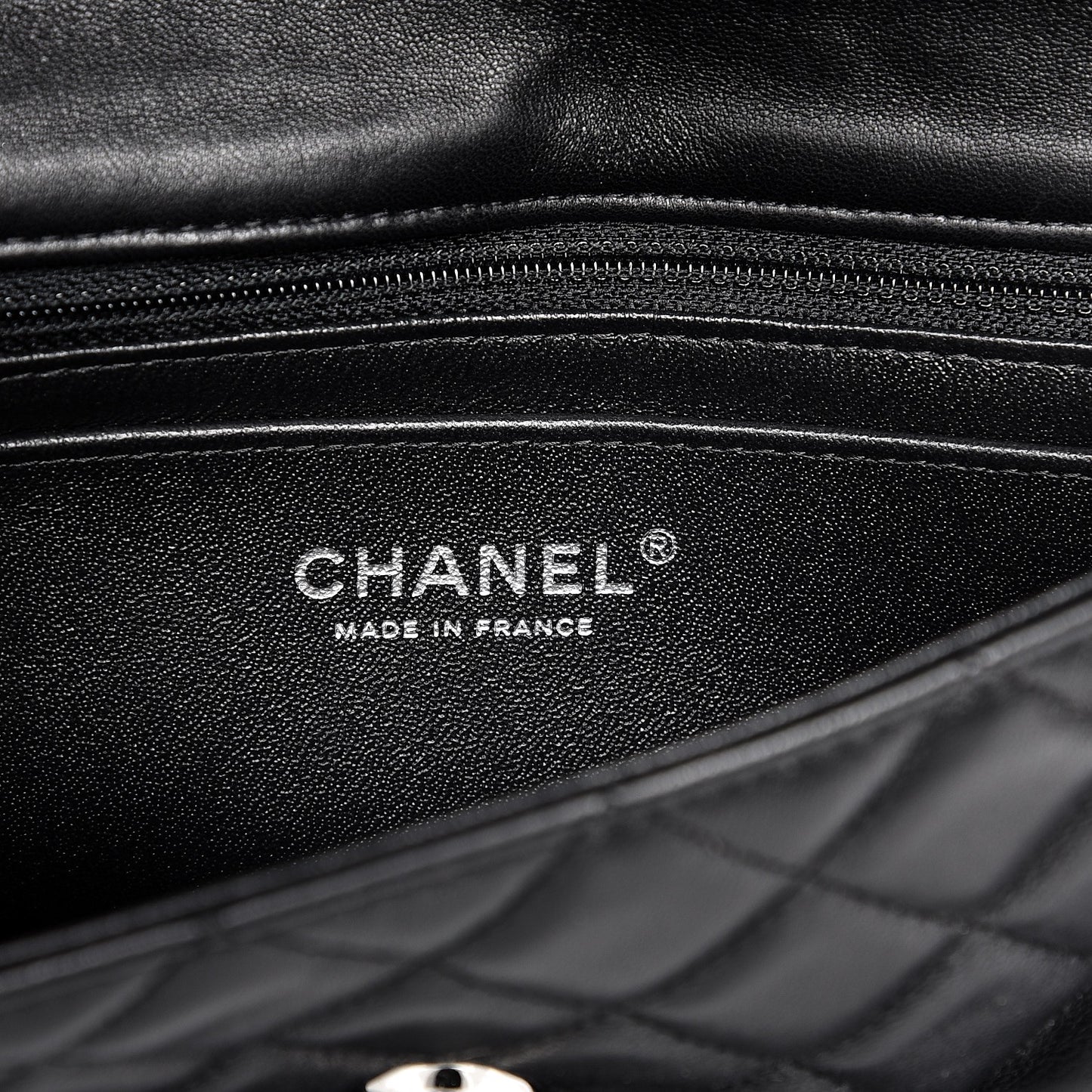 Lambskin Quilted Mini Rectangular Flap Black