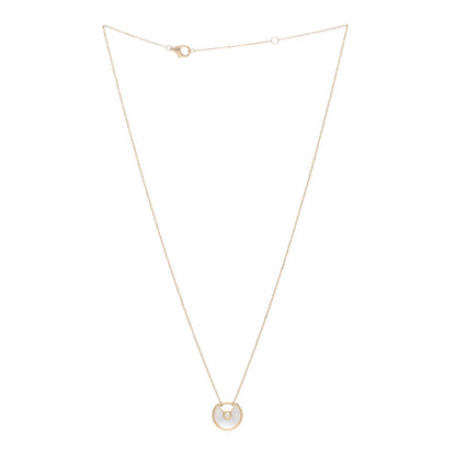 Cartier 18K Yellow Gold Diamond Mother of Pearl XS Amulette de Cartier Pendant Necklace 2 of 5