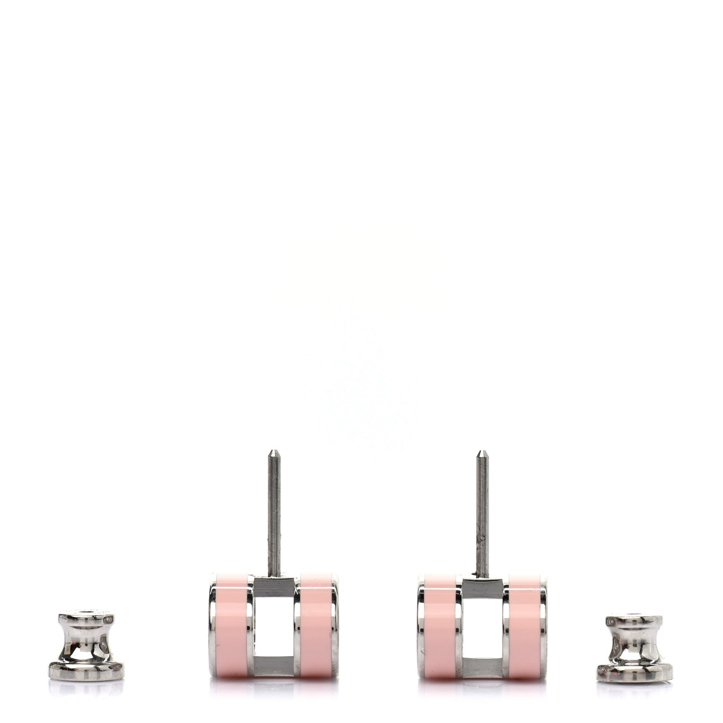 Palladium Lacquered Pop H Earrings Rose Dragee