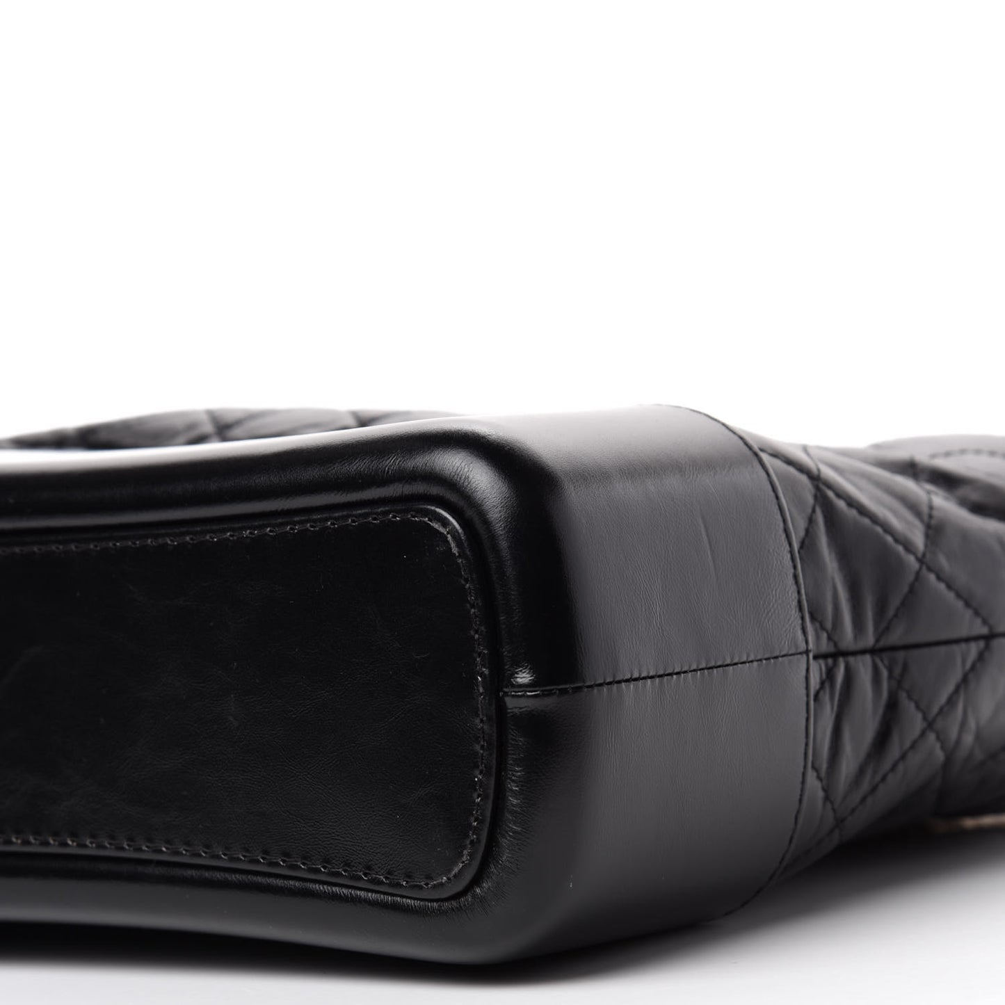 Aged Calfskin Quilted Medium Gabrielle Hobo Black