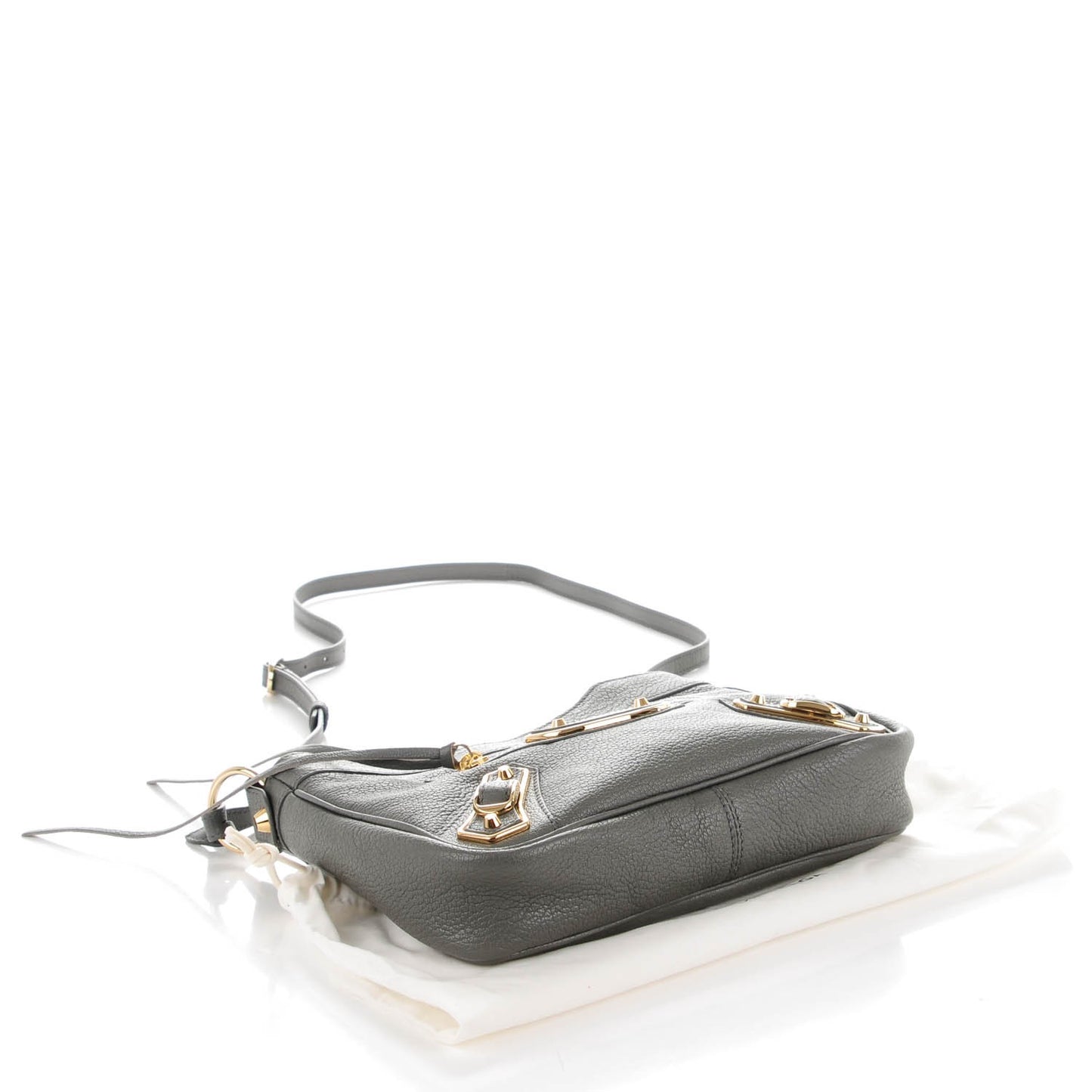 Chevre Gold Metallic Edge Hardware Hip Gris Acier