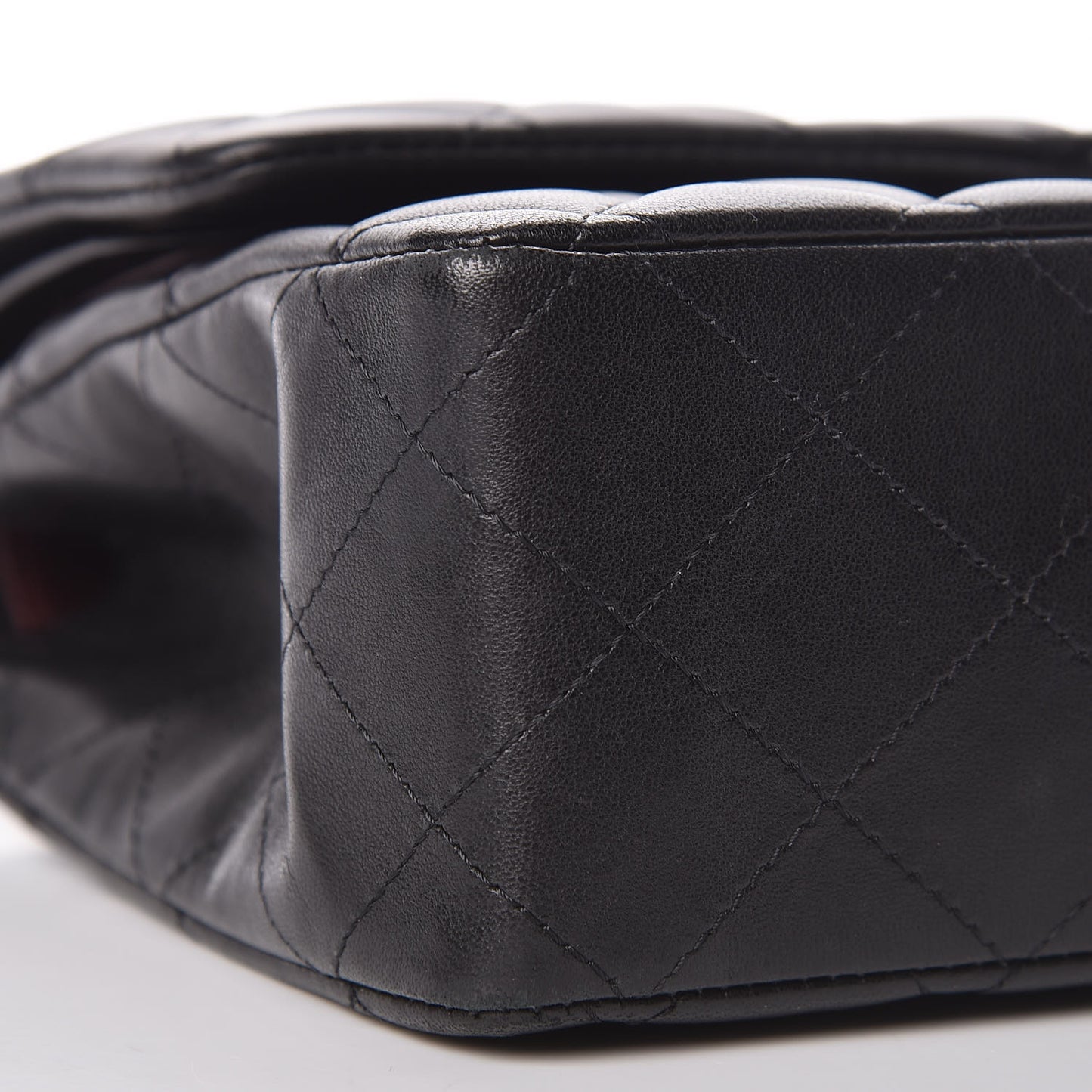 Lambskin Quilted Medium Double Flap Black