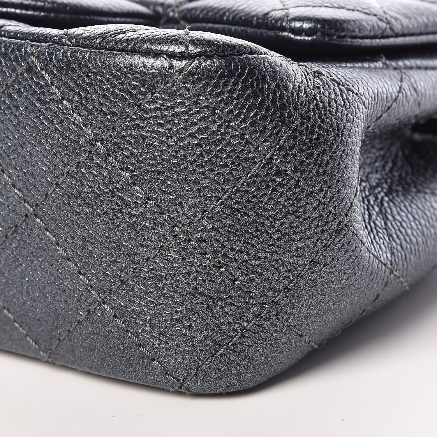Chanel Metallic Caviar Quilted Mini Square Flap Dark Blue 9 of 11