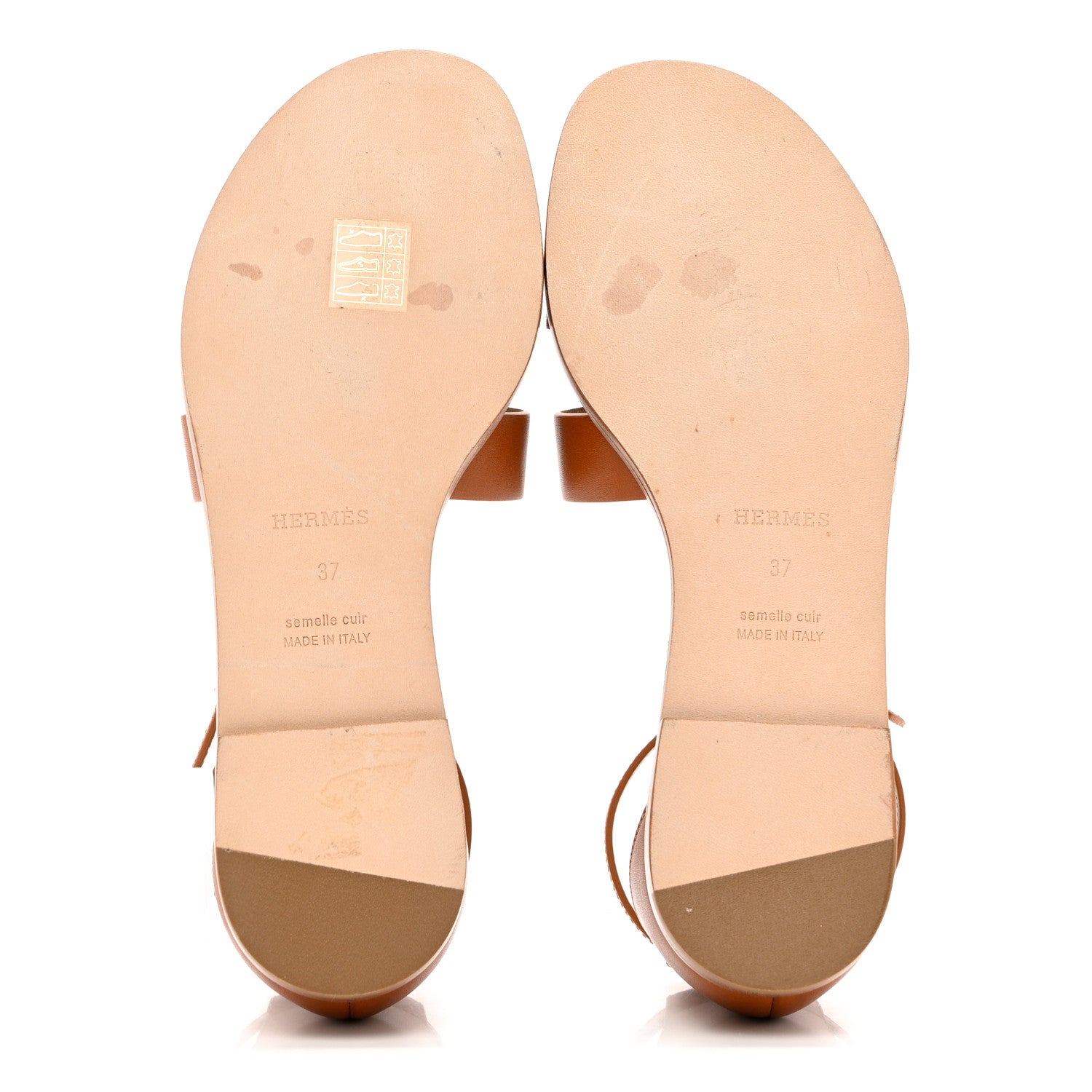 Hermes Calfskin Santorini Sandals 37 Naturel 5 of 9