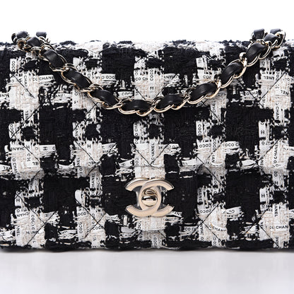 Chanel Tweed Quilted Mini Rectangular Flap Black Ecru White 7 of 11