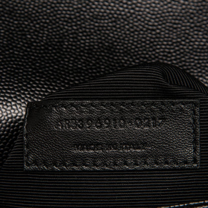 Saint Laurent Grain De Poudre Textured Mixed Matelasse Large Triquilt Monogram Satchel Black 8 of 8