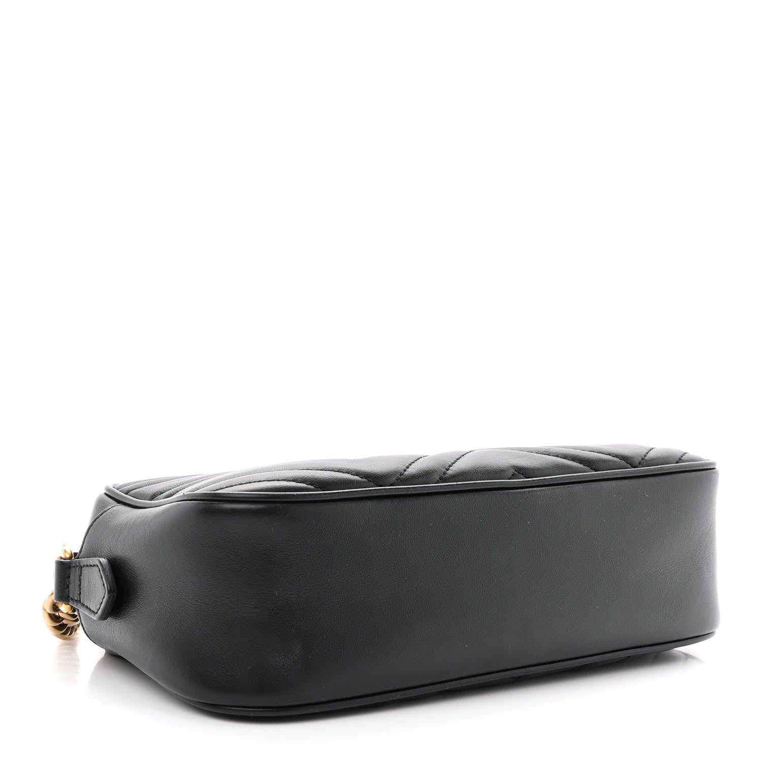 Gucci Calfskin Matelasse Small GG Marmont Chain Shoulder Bag Black 4 of 10