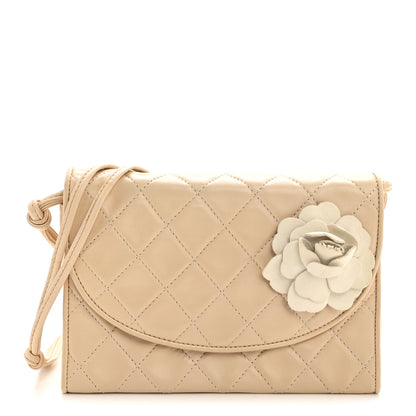Chanel Lambskin Quilted Mini Camellia Flap Beige 1 of 15