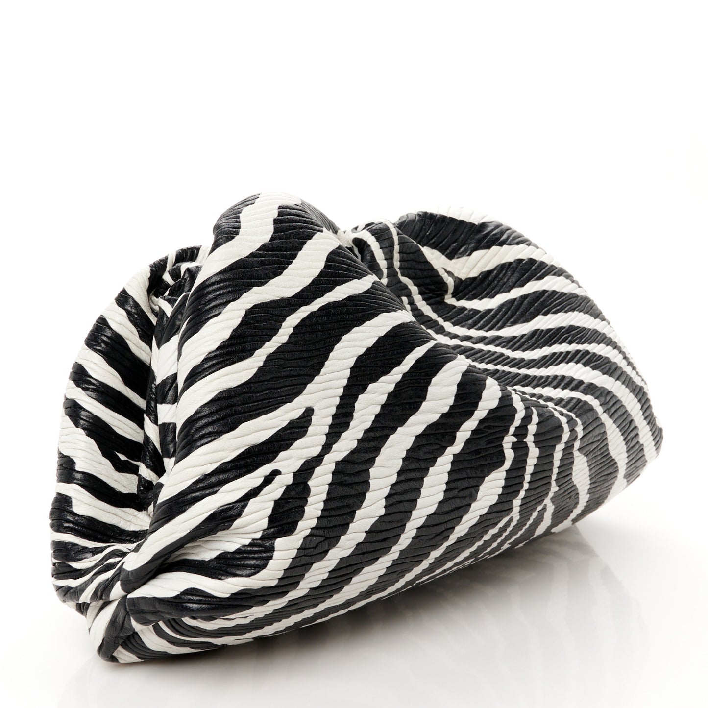 Nappa Zebra Print The Pouch Oversized Clutch White Black