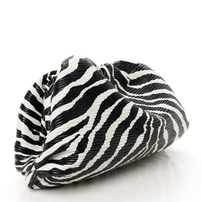 Bottega Veneta Nappa Zebra Print The Pouch Oversized Clutch White Black 3 of 11