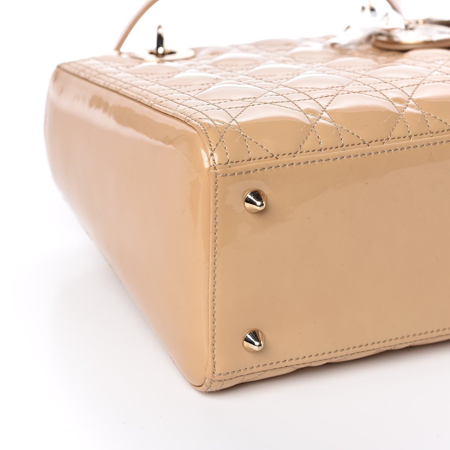 Christian Dior Patent Cannage Medium Lady Dior Beige 8 of 12