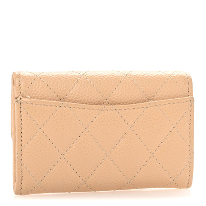 Chanel Caviar Quilted Card Holder Wallet Beige 3 of 10