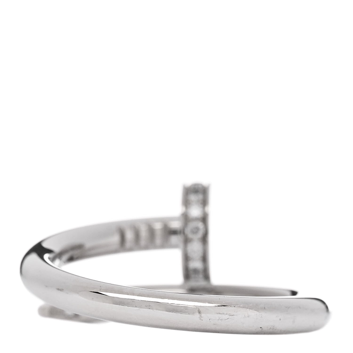 Cartier 18K White Gold Diamond Juste Un Clou Ring 53 6.25 4 of 5
