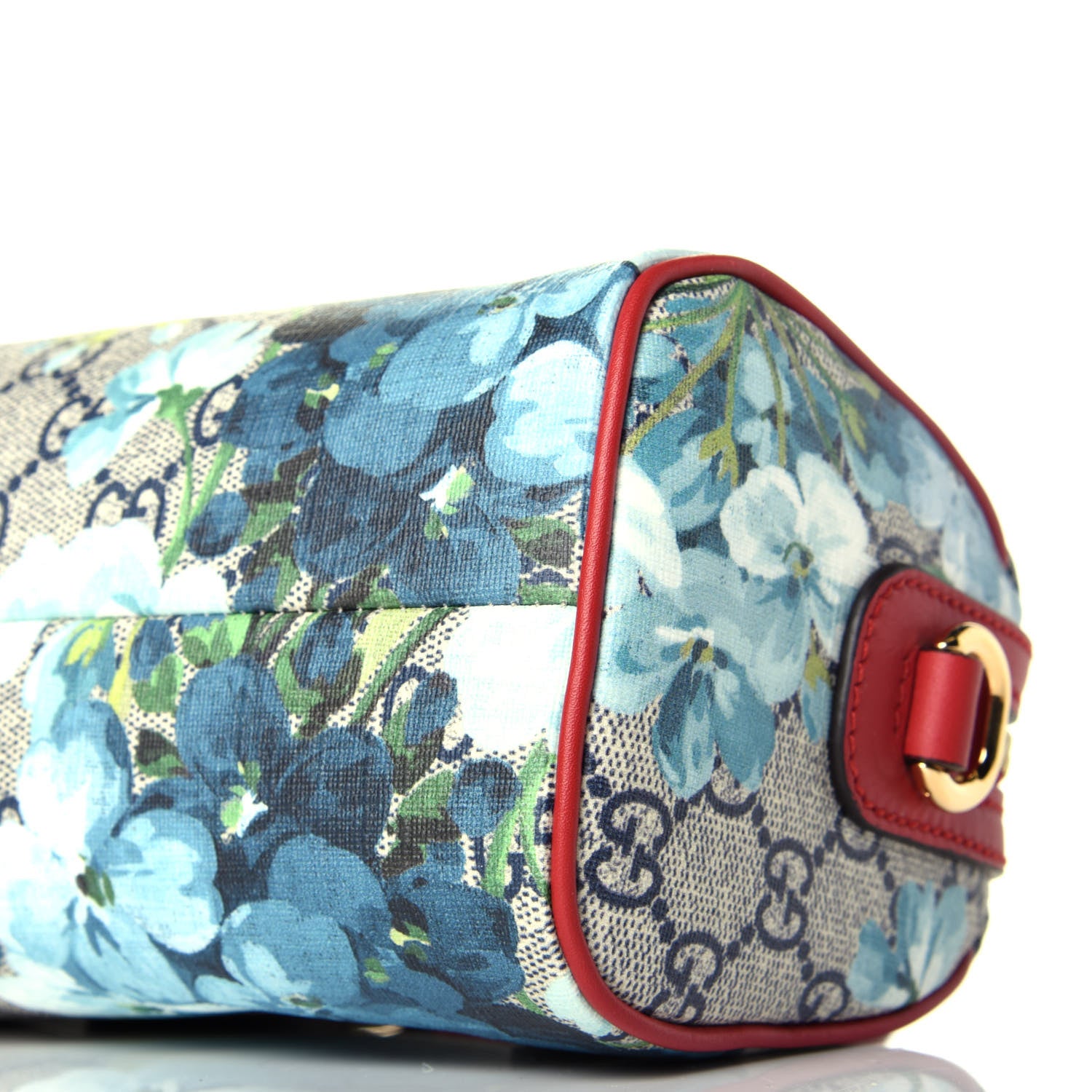Gucci GG Supreme Monogram Blooms Mini Boston Navy Blue Hibiscus 9 of 9