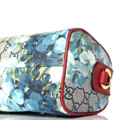 Gucci GG Supreme Monogram Blooms Mini Boston Navy Blue Hibiscus 9 of 9