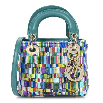 Christian Dior X MINJUNG KIM Lambskin Embroidered Crystal Micro Lady Dior Art Multicolor 1 of 11