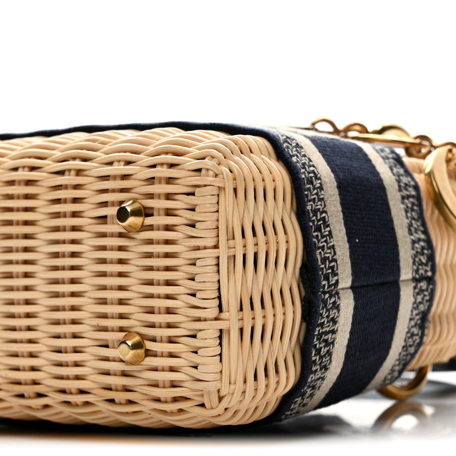 Christian Dior Wicker Oblique Mini Lady Dior Bag Blue 9 of 12