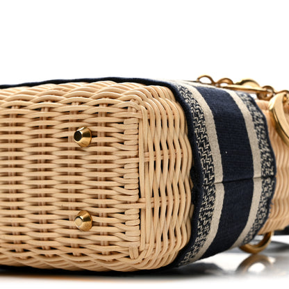 Christian Dior Wicker Oblique Mini Lady Dior Bag Blue 9 of 12
