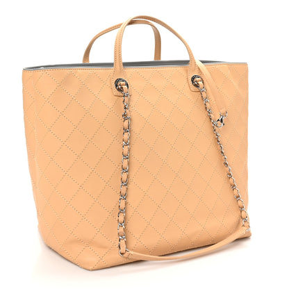 Chanel Calfskin Stitched Medium Shopping Tote Beige 3 of 10