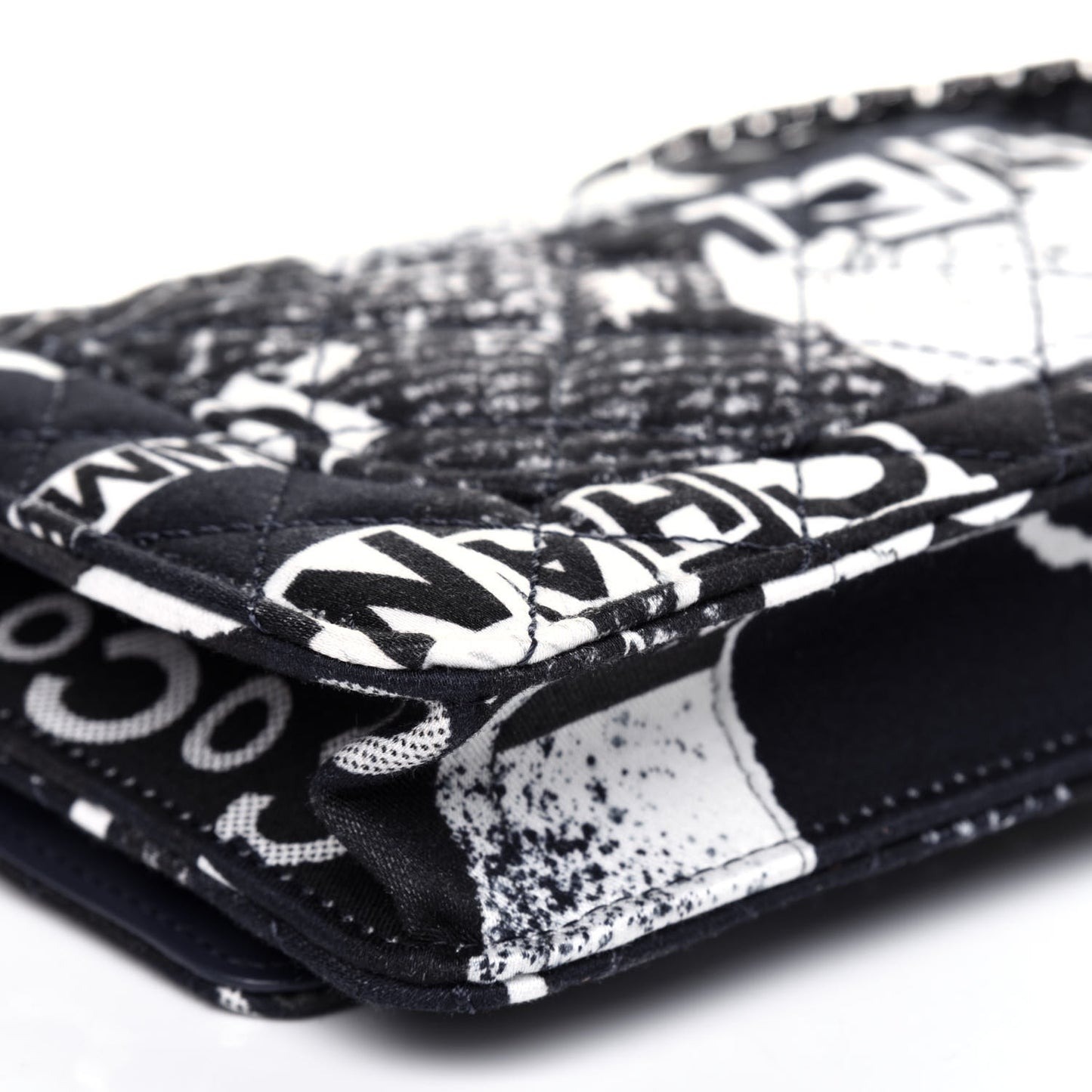 Canvas Printed Quilted 2.55 Reissue Wallet On Chain WOC White Black Navy Blue