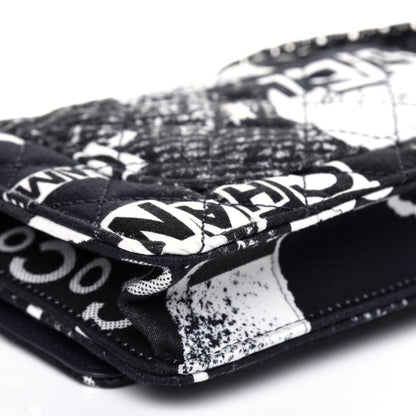 Chanel Canvas Printed Quilted 2.55 Reissue Wallet On Chain WOC White Black Navy Blue 11 of 13