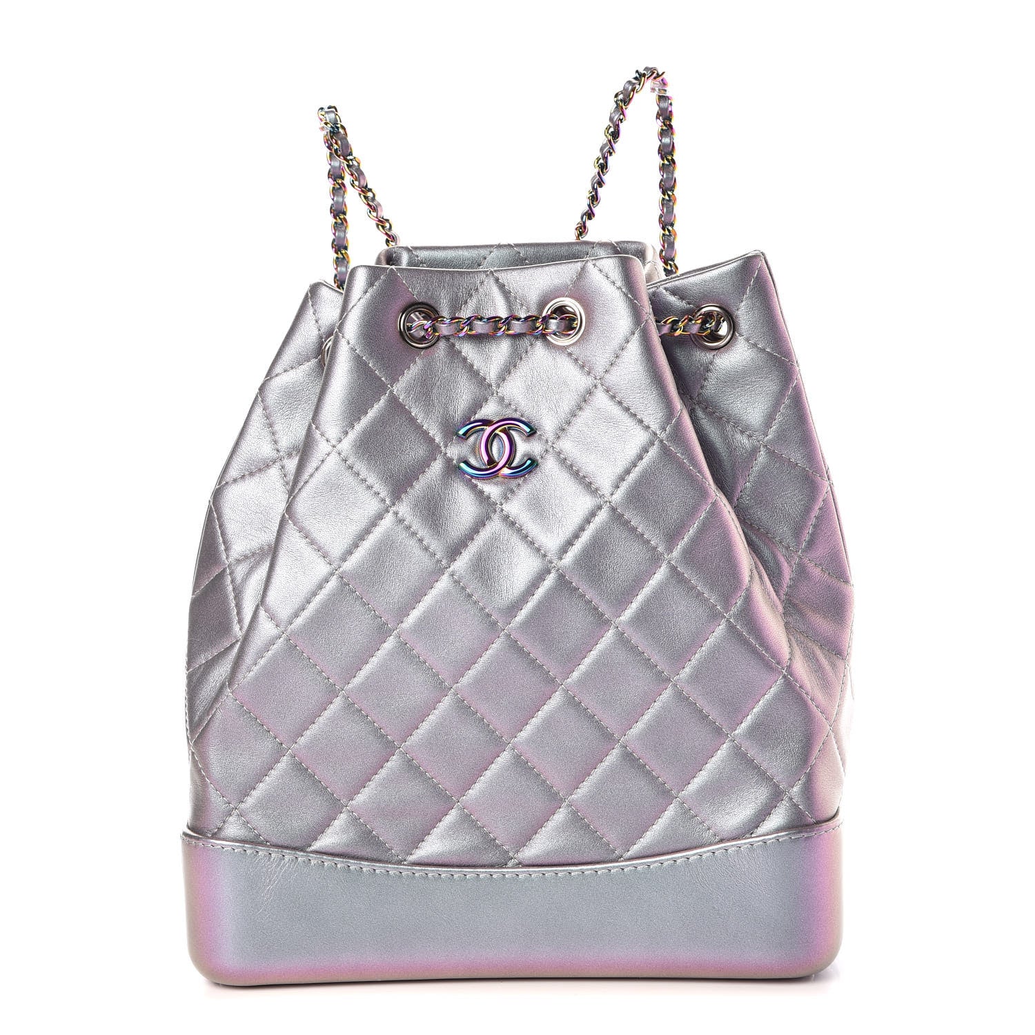 Chanel Iridescent Lambskin Calfskin Quilted Gabrielle Backpack Light Purple 1 of 10