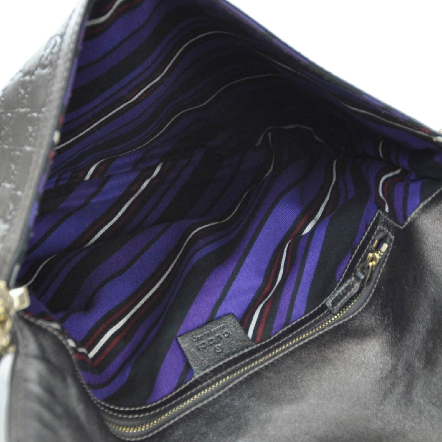 Gucci Guccissima Britt Tassel Shoulder Bag Gunmetal 7 of 21