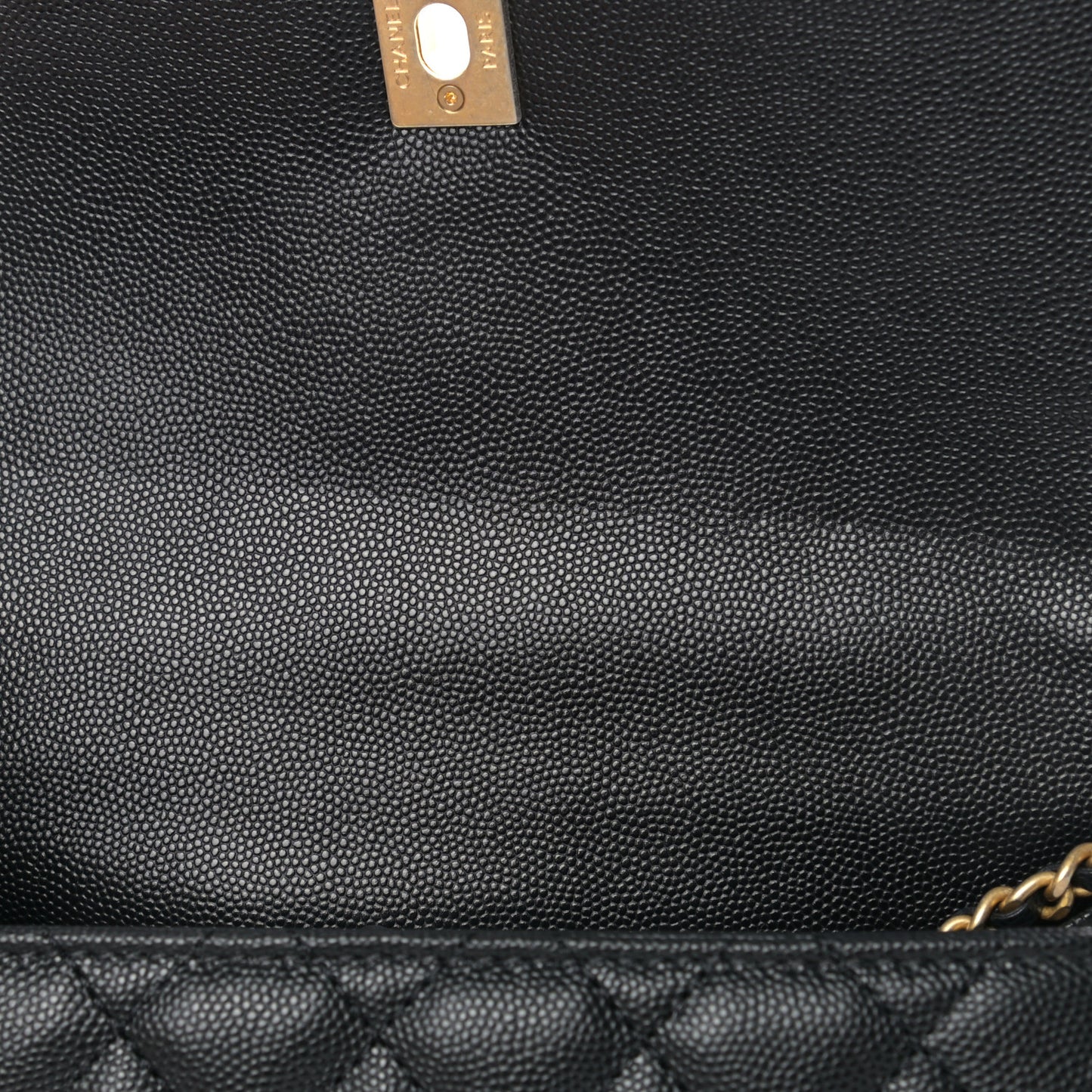 Caviar Quilted Mini Coco Handle Flap Black