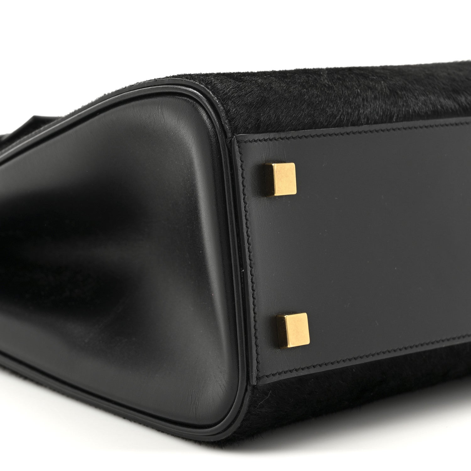 Saint Laurent Pony Hair Calfskin Manhattan Top Handle Black 10 of 14