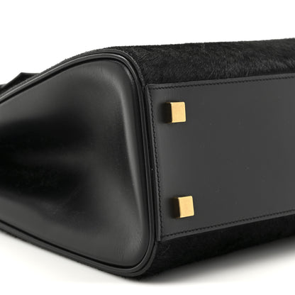 Saint Laurent Pony Hair Calfskin Manhattan Top Handle Black 10 of 14
