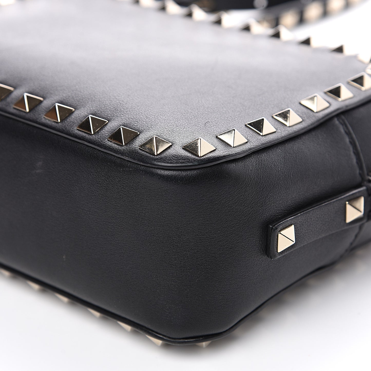 Calfskin Rockstud Camera Crossbody Bag Black