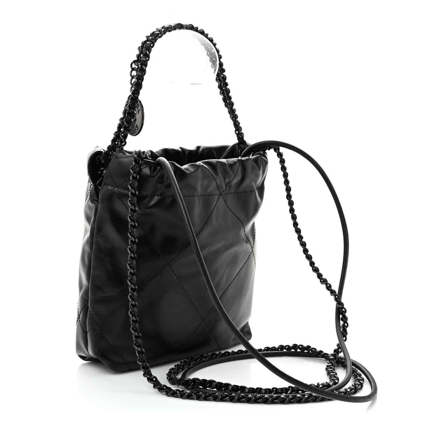Chanel Shiny Calfskin Quilted Mini Chanel 22 So Black 3 of 10