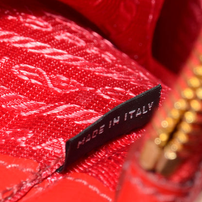 Prada Saffiano Vernice Mini Promenade Tote Rosso 9 of 9