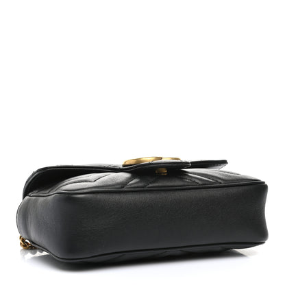 Gucci Calfskin Matelasse Super Mini GG Marmont Shoulder Bag Black 4 of 11