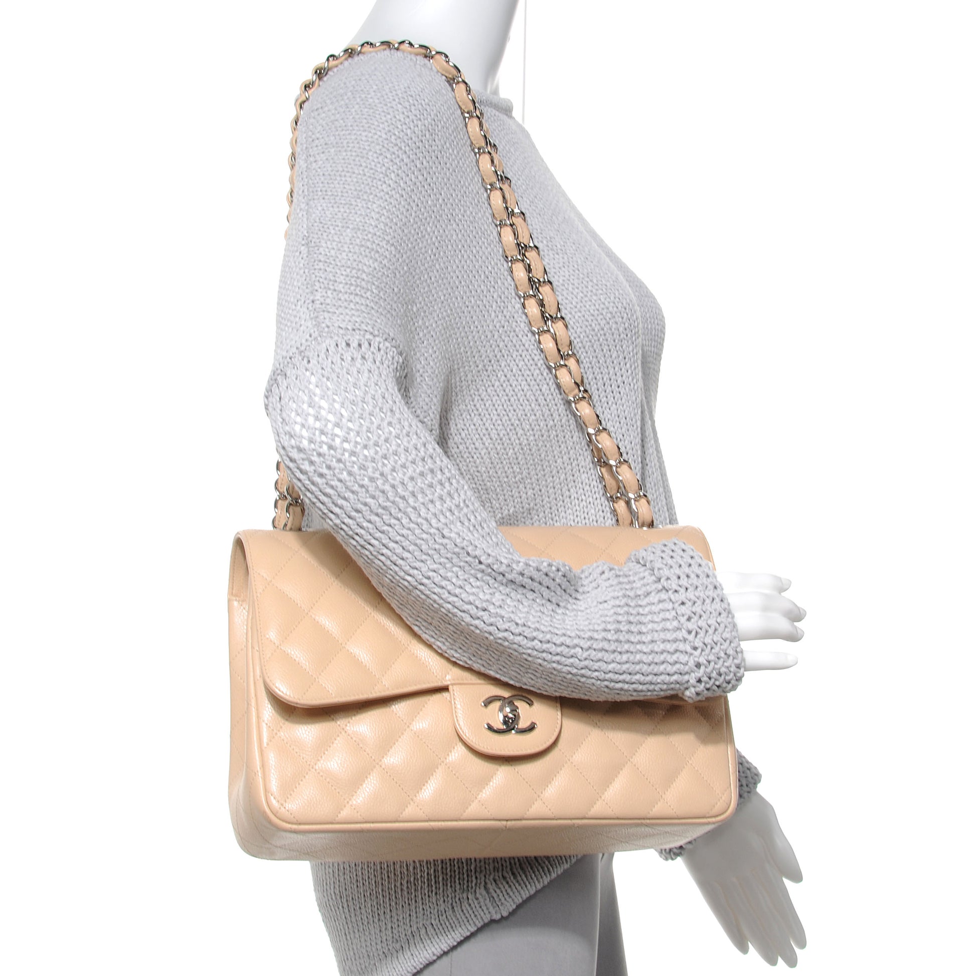 Chanel Caviar Jumbo Double Flap Beige 2 of 7
