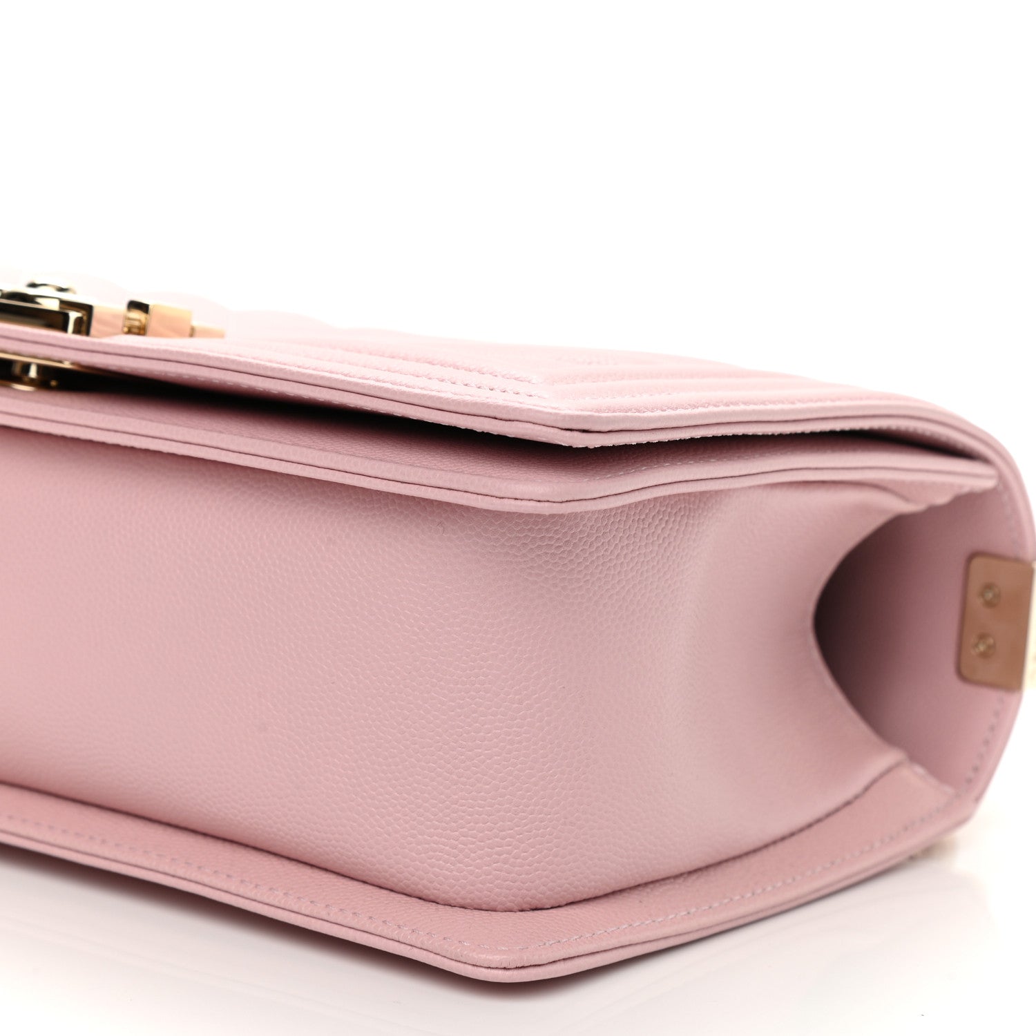 Chanel Caviar Chevron Quilted Medium Boy Flap Light Pink 9 of 10