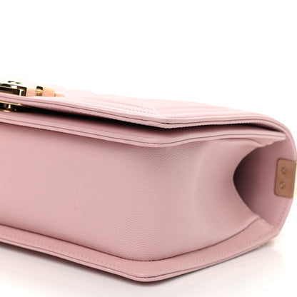 Chanel Caviar Chevron Quilted Medium Boy Flap Light Pink 9 of 10